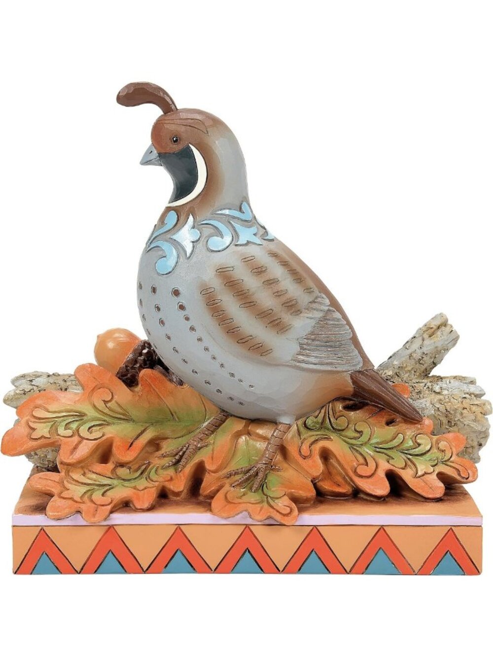 Autumn Leaves Quail Figurine - 5.67 Inch Colorful Home Decor Accent